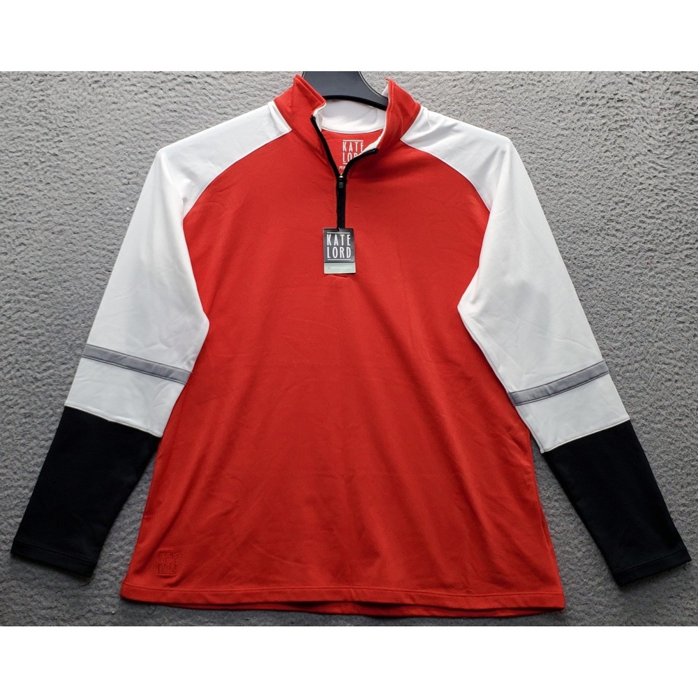 Kate Lord Golf Tennis Top Womens Large Multi Breathable Performance Quarter Zip